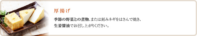 厚揚げの食べ方